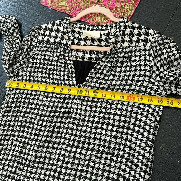 Maeve by Anthropologie Sterling Houndstooth Tunic Dress Black White size Small - Picture 14 of 16